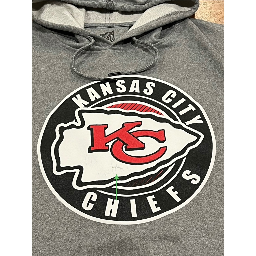NFL Team Apparel Kansas City Chiefs Hoodie Mens Large Gray Fleece Lined RN126673 - Picture 11 of 11